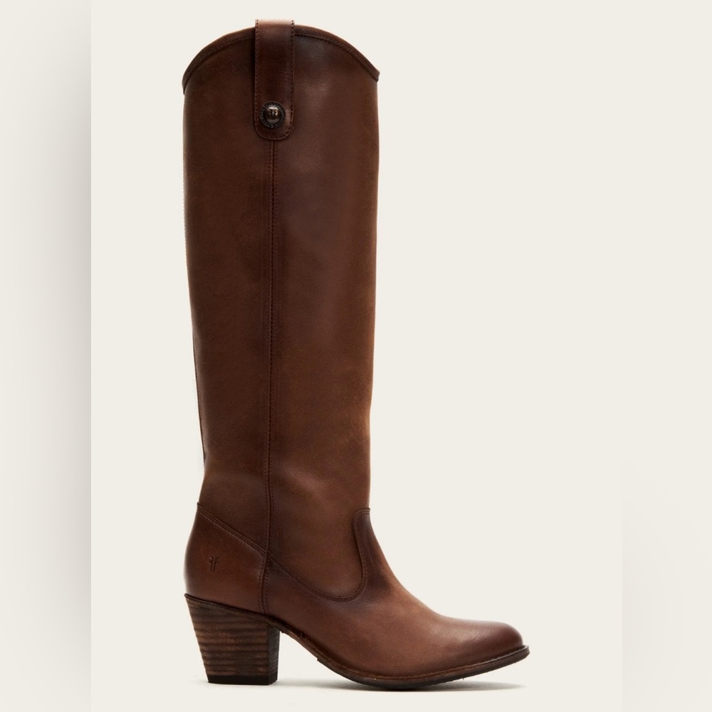 FRYE Jackie Button Boots - Dark Brown Size 9